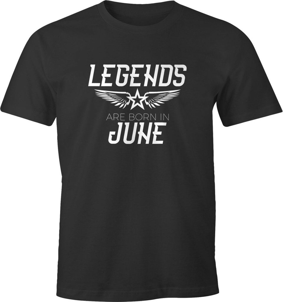 Herren T-Shirt Legends are born in June Geburtstag Geschenk Fun-Shirt Moonworks anthrazit XL