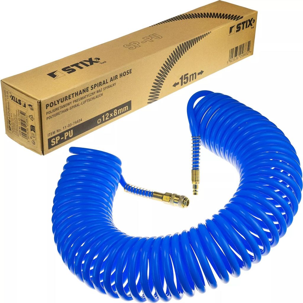 Polyurethan Druckluftschlauch, 10m lang, Ø 12mm (außen), Ø 8mm (innen)