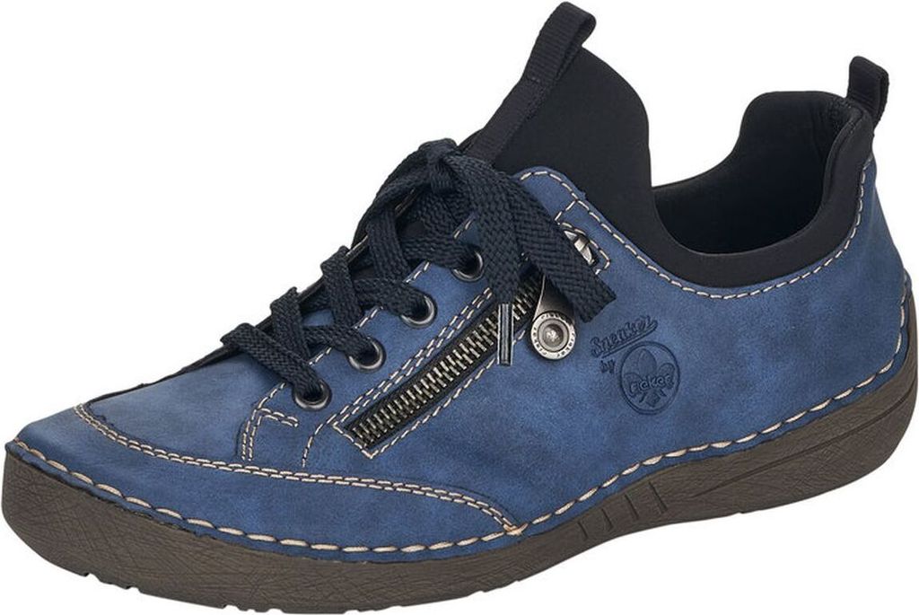 Rieker damskie sznurowane buty niskie wsuwane ozdobny zamek Zdjęcie produktu 
