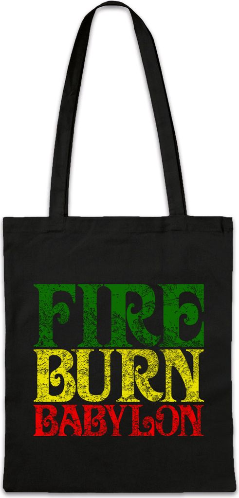 Urban Backwoods Fire Burn Babylon, Stofftasche, Farbe: Schwarz