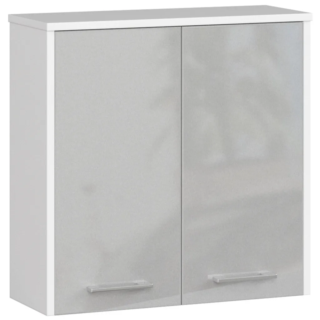 Mobiletto Bagno 60cm Bianco Metallizzato Serie FIN | Design Sospeso