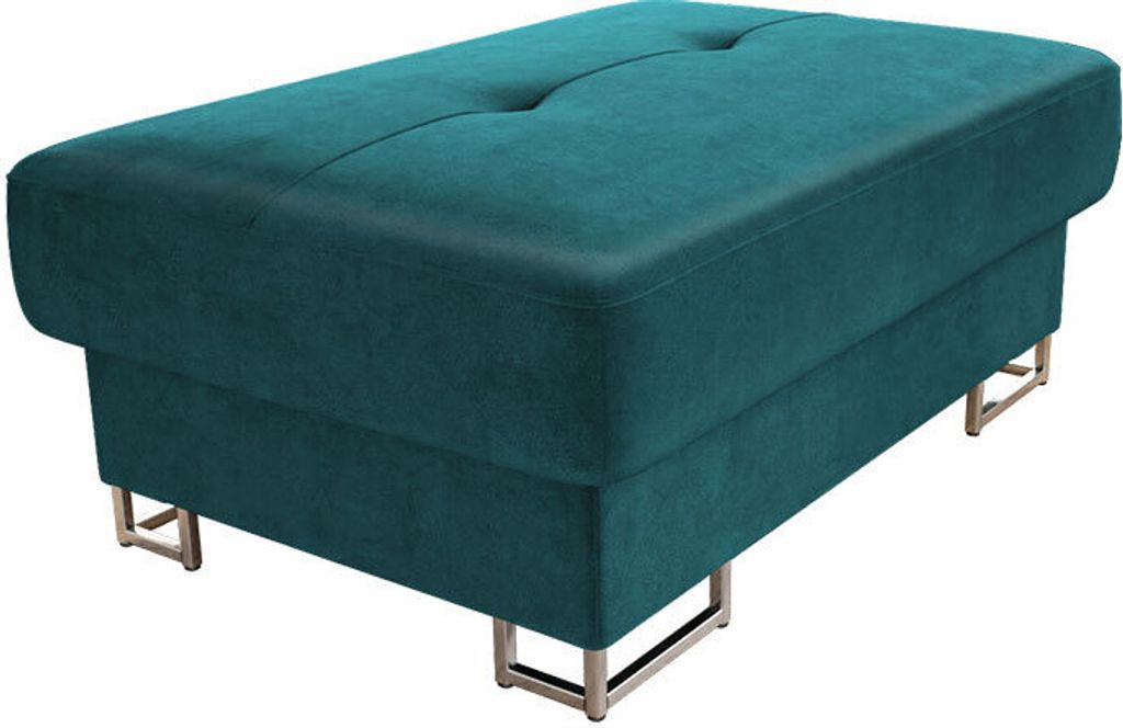 MIRJAN24 Polsterhocker Cotere, Moderne Sitzhocker vom Hersteller, Polstermöbel Kollektion, Metallfüße in der Farbe Silber (Farbe: Magic Velvet 2...