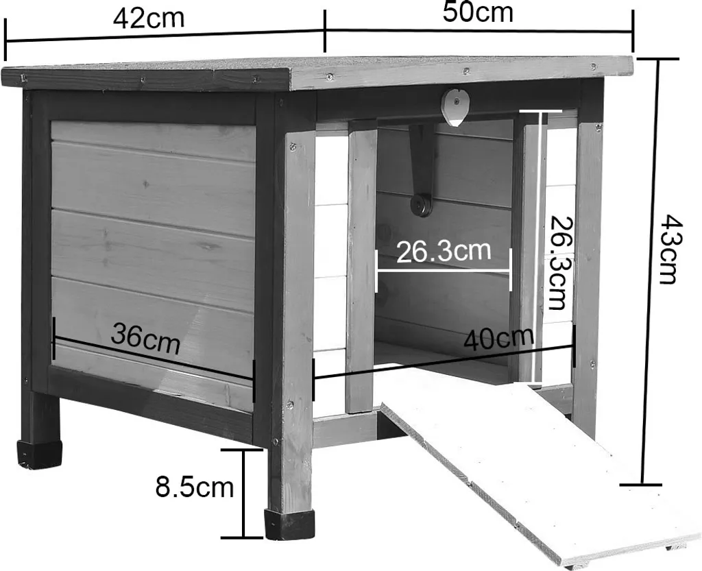 Maison chats extérieur bois résistant intempéries avec toit ouvrant - 5