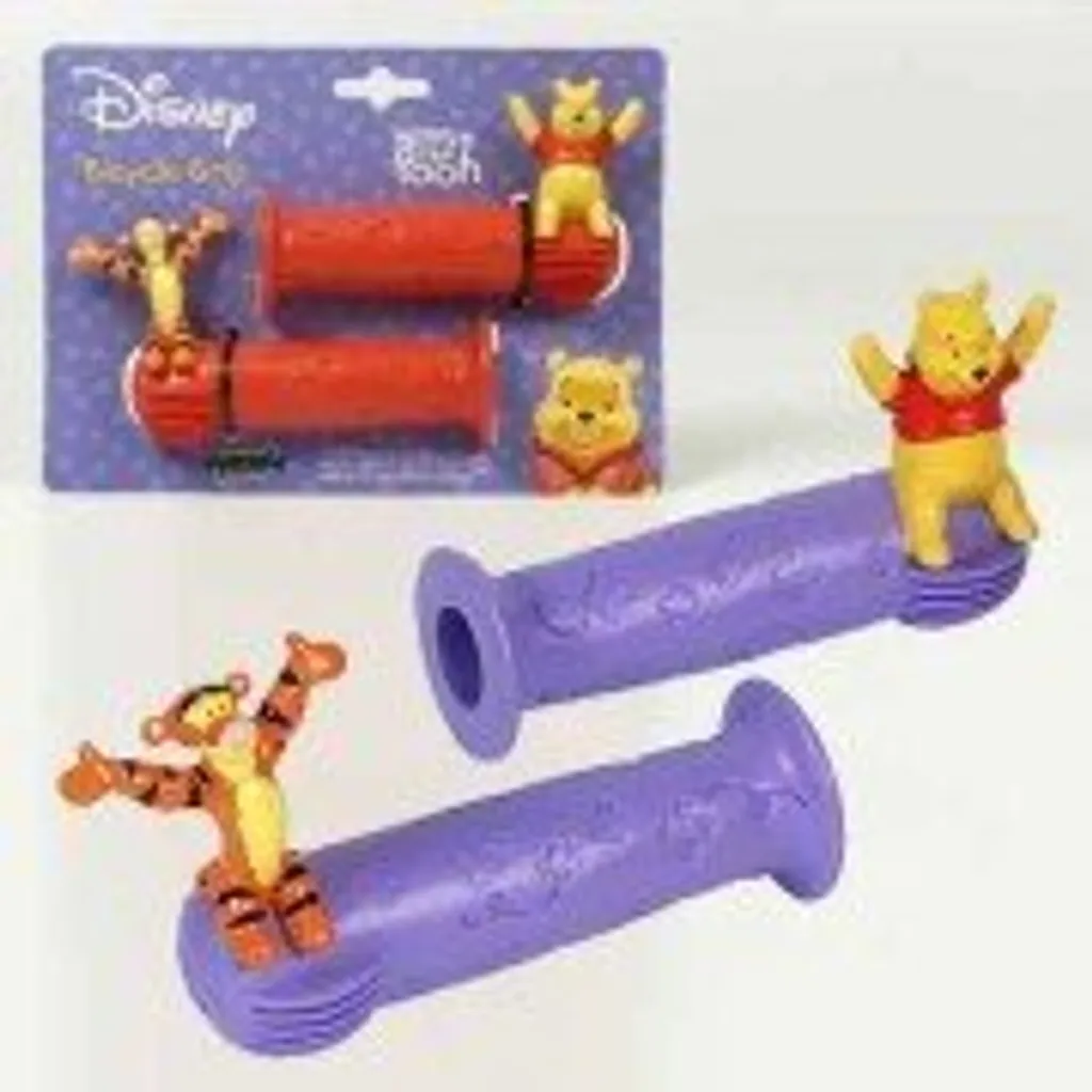 Poignée de vélo enfant Winnie l'Ourson et Tigrou 3D rouge antidérapante