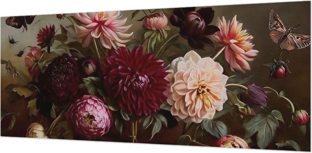 Wandtapete - Dekorative Tapete für Wohnzimmer- Tapetenfolie für Wanddekoration - 208x146 cm - Blumenpracht