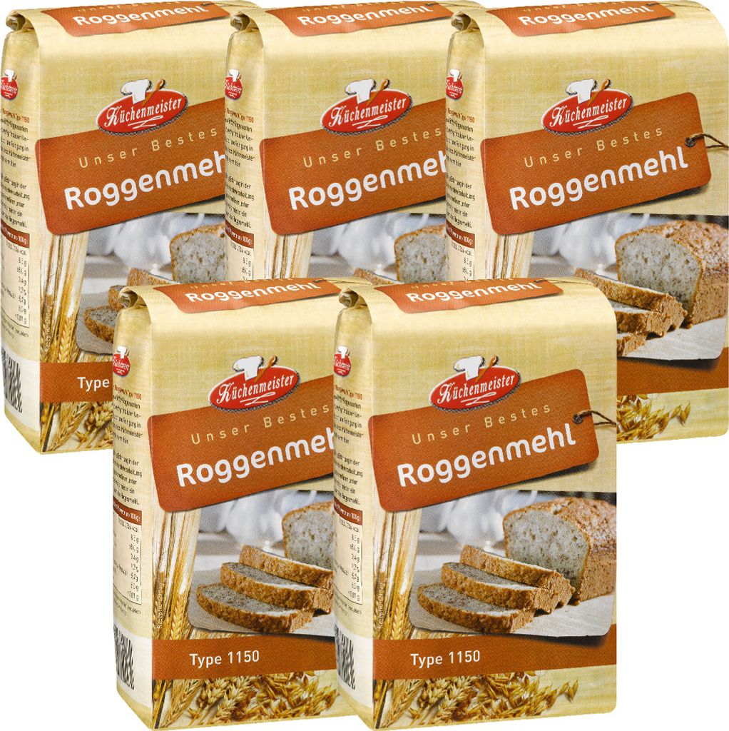 BIELMEIER Mehl Roggenmehl Type 1150 5 Stück á 1kg Produktbild 