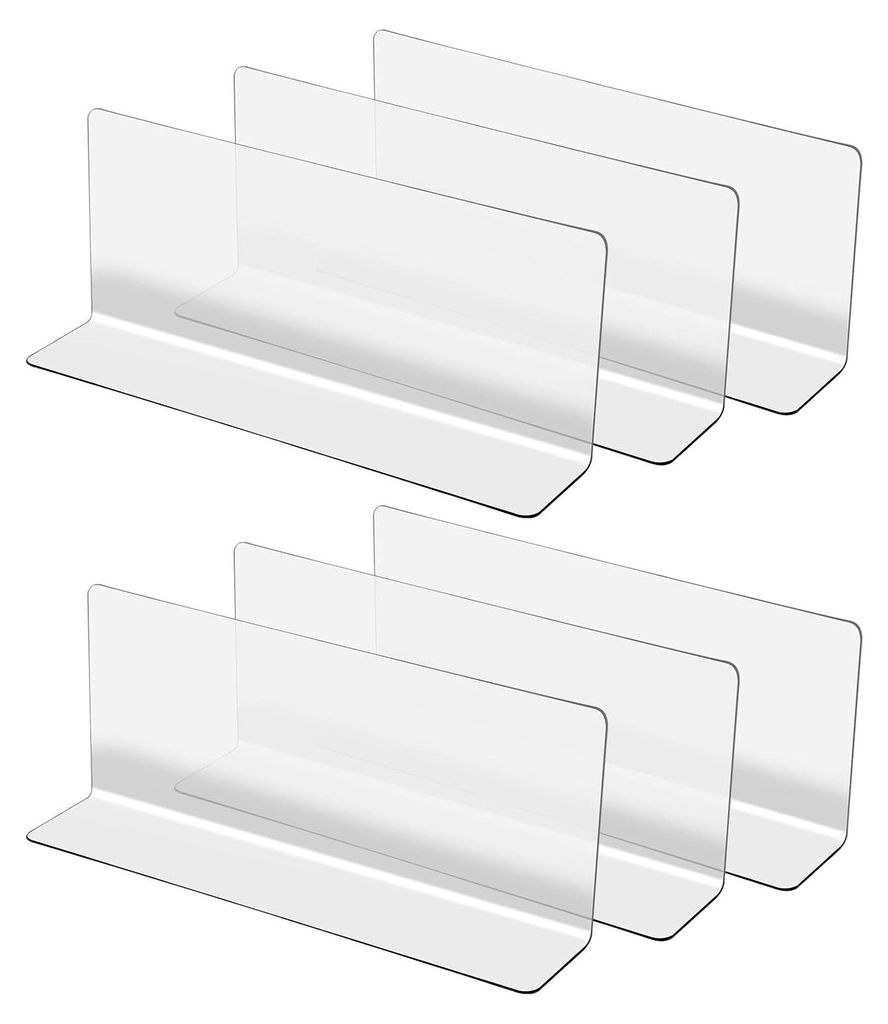 6 Stück PVC Regalteiler 20 cm hoch, 12 cm breit, Kunststoff Seitenteiler für die Warenklassifizierung im Supermarkt