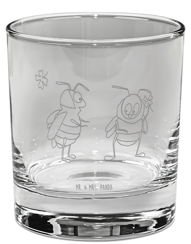 Mr. & Mrs. Panda Tumbler Bienen Paar - Transparent - Geschenk, für Frauen, Schildkröten, Old Fashioned Glas, Freundin, Whiskeyglas, Partner, Hoch...