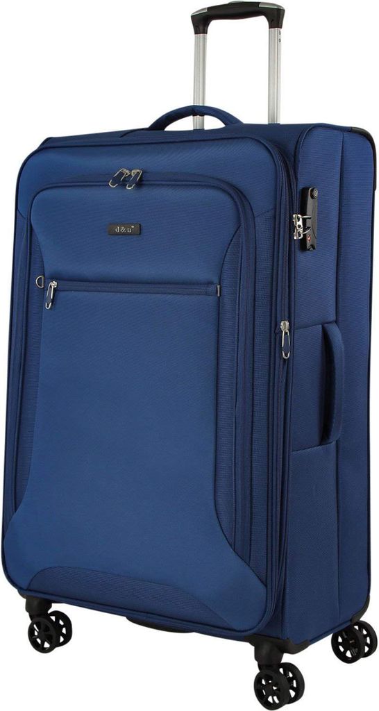 Koffer 78 cm groß Leicht Weicher Stoff Rollen Trolley Blau 120 Liter Bowatex