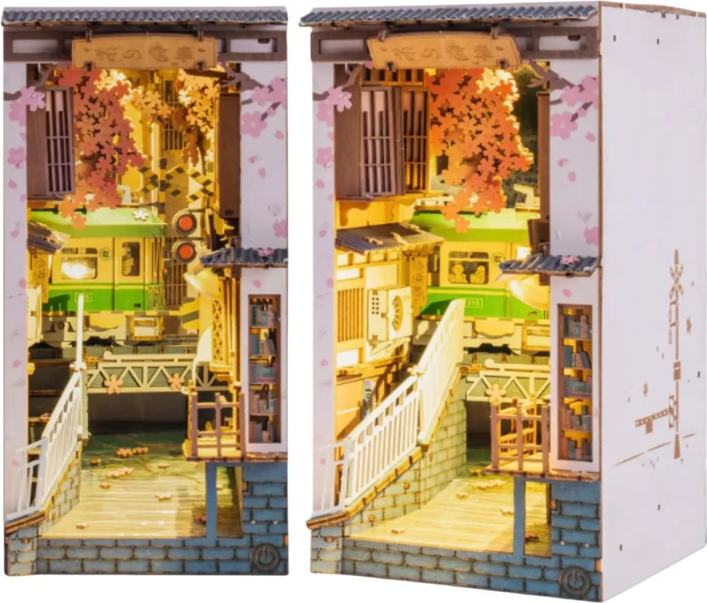 Puzzle 3D Bois Sakura Densya avec Veilleuse LED pour Décoration DIY