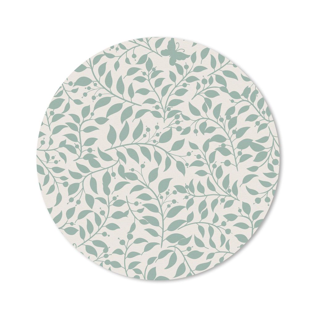 MuchoWow Mauspad Mousepad Illustration eines Blumenmusters mit Blättern 40x40 cm - Mousepads - Maus Mat - Pad - Mausunterlage - Schreibtisch Acc...