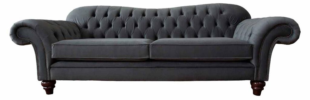 Chesterfield 3 Sitzer Textil Design Sofa Couch Polster Couchen Luxus