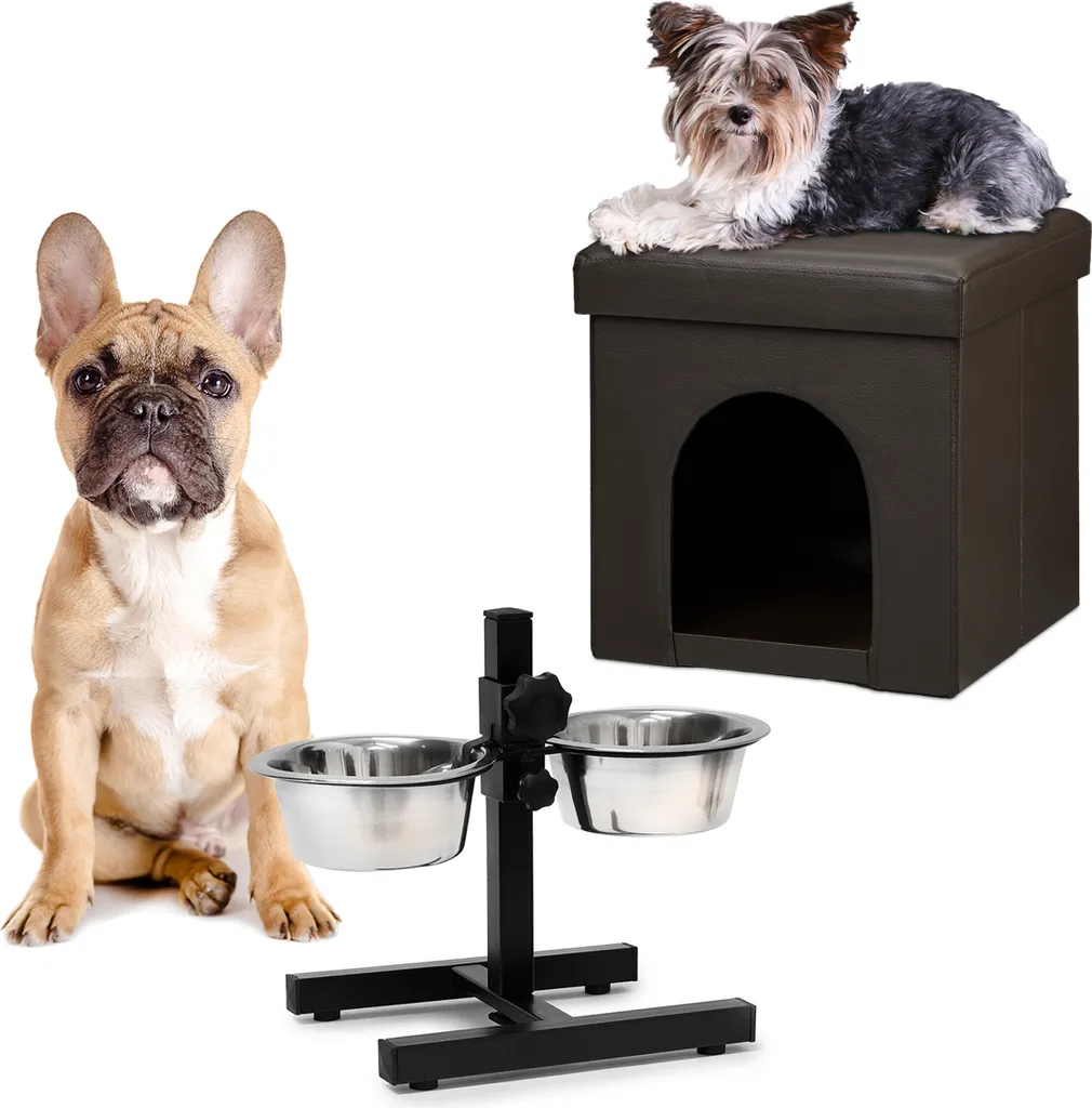 Relaxdays Set per Cani 2 Pezzi: Ciotole in Acciaio Inox Antiscivolo
