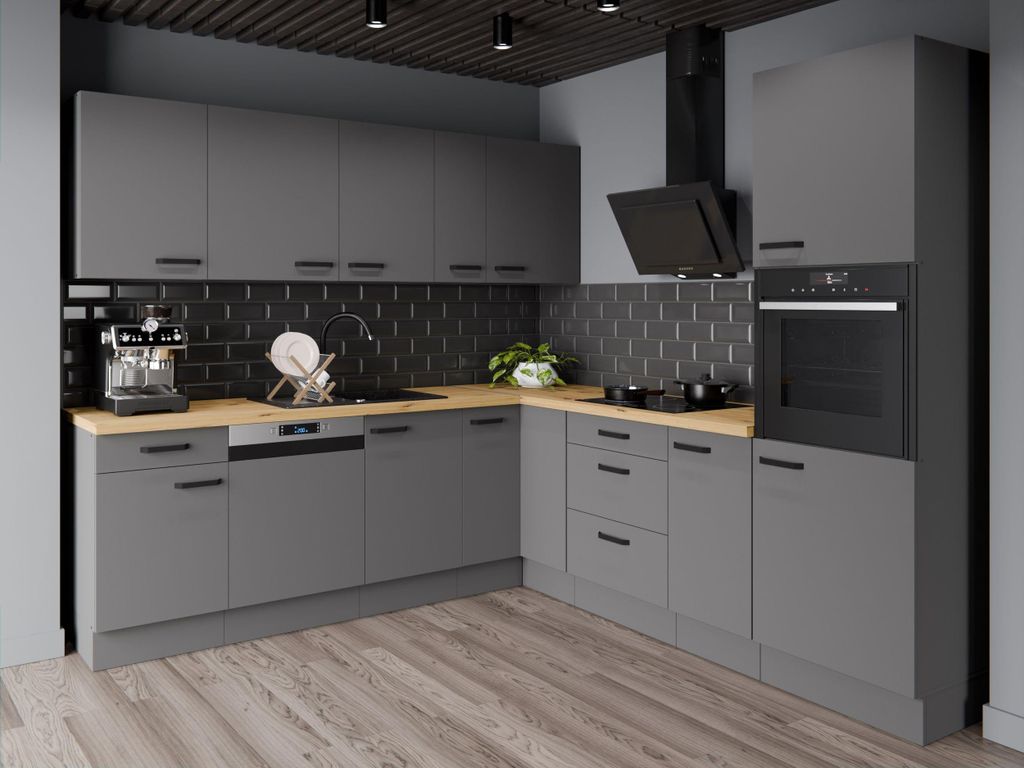 Winkelküche NESSA 250x250 cm Küchenzeile Einbauküche Produktbild 