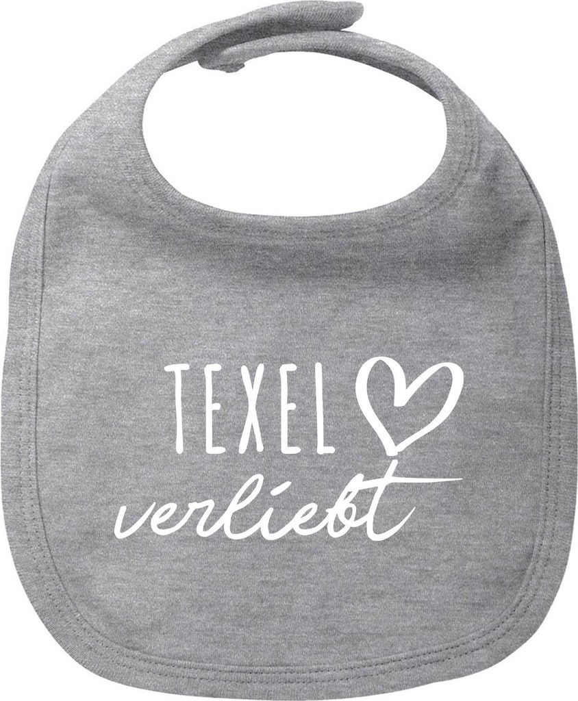 Huuraa Baby Lätzchen Texel verliebt Heather Grey Klettverschluss Baumwolle Latz Geschenkidee