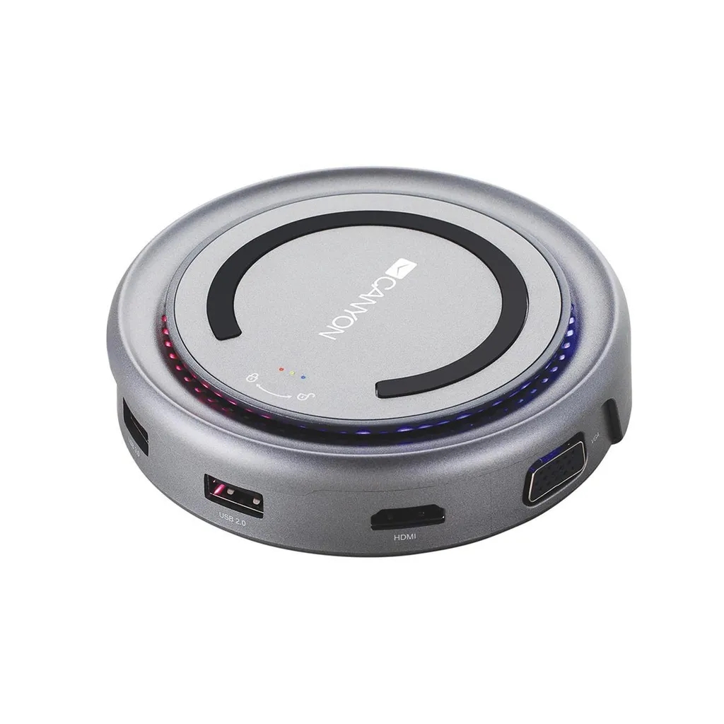 Canyon CNS-TDS07DG Hub di interfaccia USB 3.2 Gen 1 (3.1 Gen 1) Tipo-C Grigio