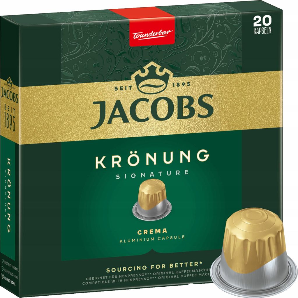 Jacobs Kronung Crema kawa mielona w kapsułkach 20 sztuk Zdjęcie produktu 