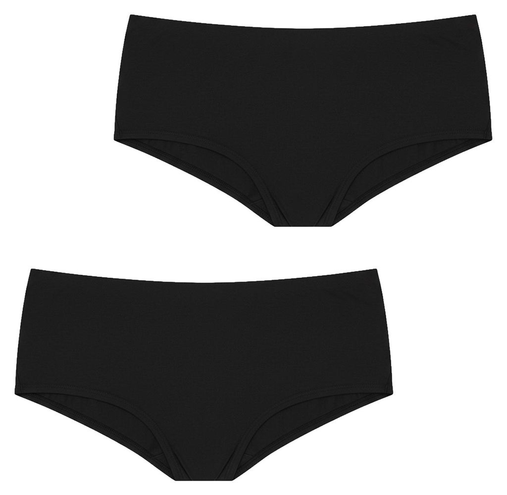 Q-EN 2er-Pack Damen-Slips mit hohem Beinausschnitt aus Mikromodal Q108