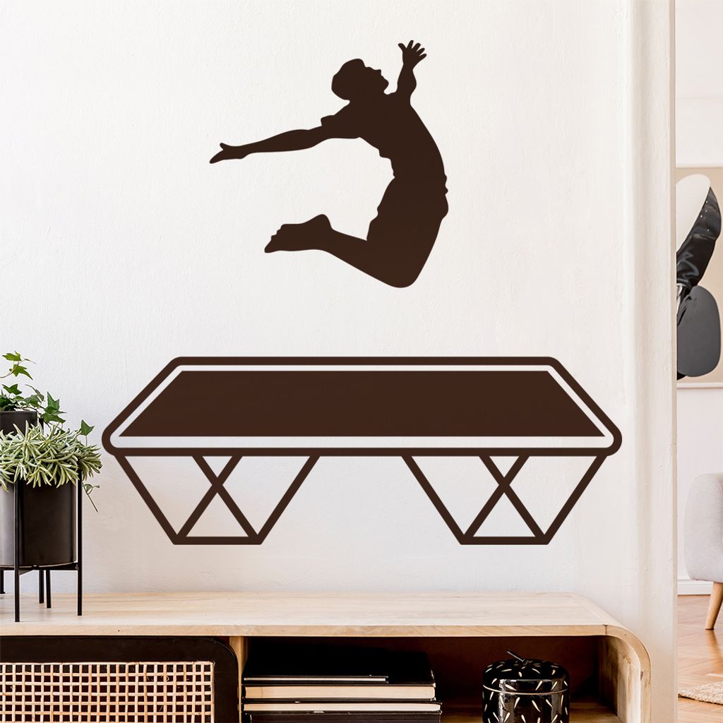 Trampolin Springen Figur Wandtattoo Wandaufkleber Wall Sticker - Dekoration, Küche, Wohnzimmer, Schlafzimmer, Badezimmer