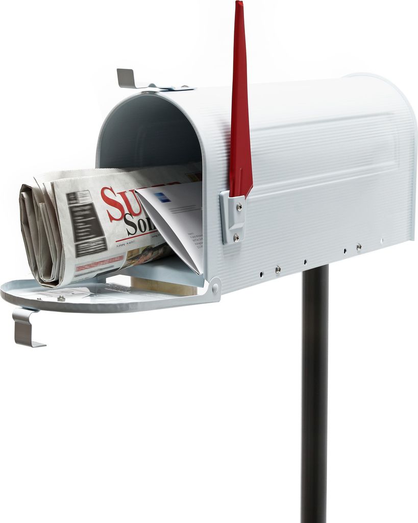 Wiltec Set US Mailbox biała 180 x 220 x 480 mm, amerykańska Zdjęcie produktu 