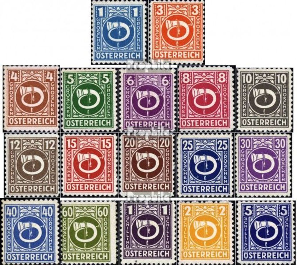 Briefmarken Österreich 1945 Mi 721-737 (kompl.Ausg.) postfrisch Posthorn