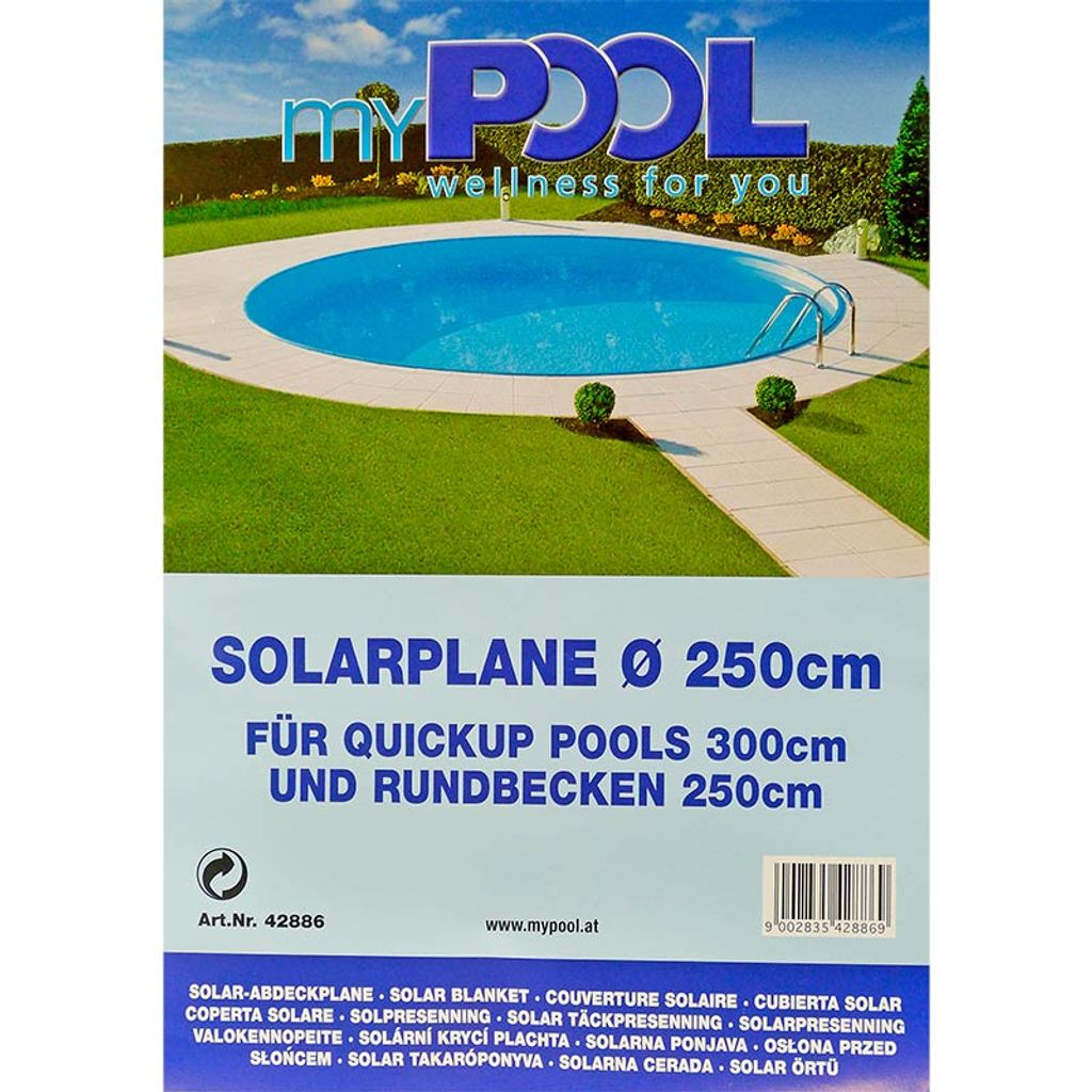 Solarplane für Rundbecken Ø300cm light-blue Garten & Heimwerken Garten Gartenspielgeräte & Schwimmbecken Poolabdeckungen 