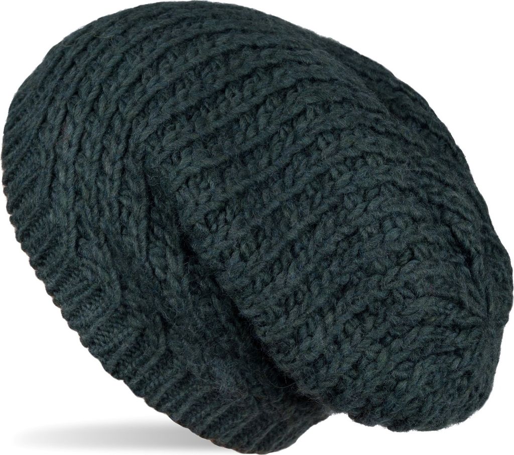 styleBREAKER Uni Strick Beanie Mütze grob gestrickt, Slouch Produktbild 