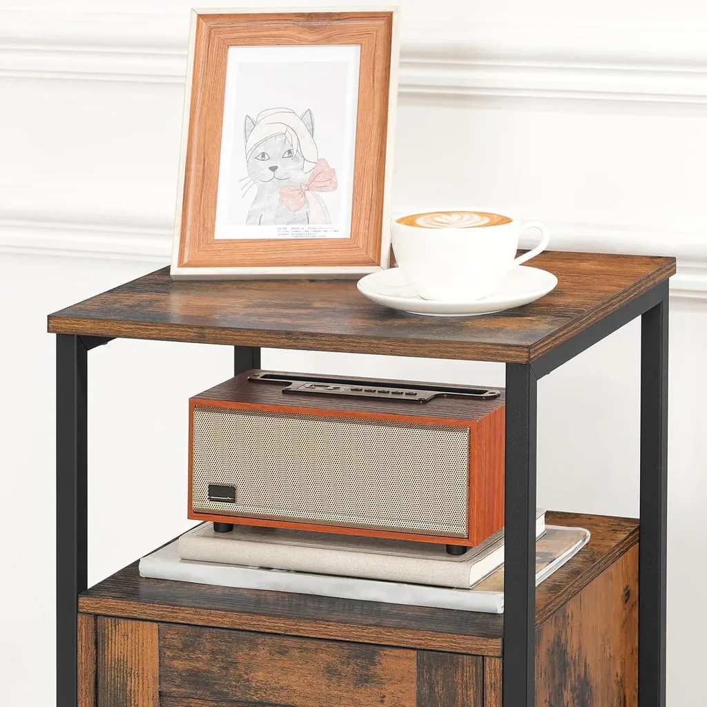 Armoire d'appoint à lamelles avec pieds réglables VASAGLE - Modèle LSC