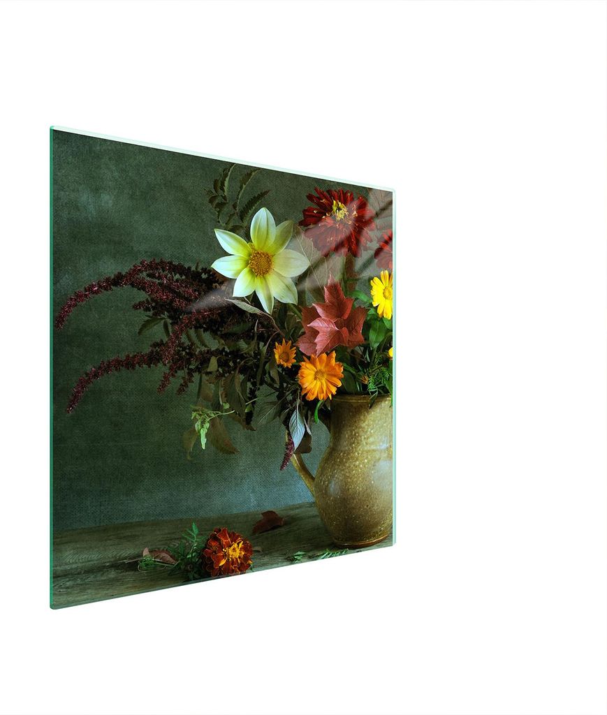 Glasschutzplatte Für Herd 50X52 Blumen