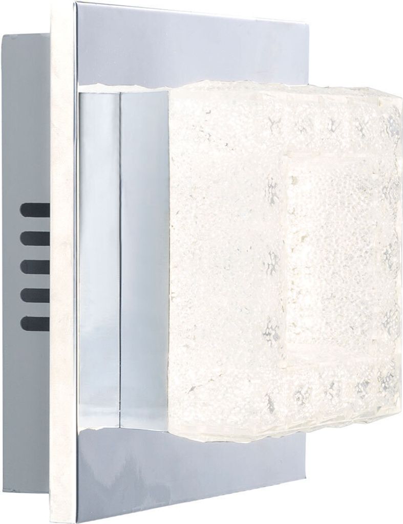 LED Wandleuchte, Chrom, Kristalle L 18 cm,