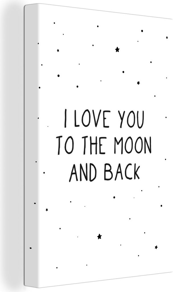 OneMillionCanvasses - Leinwandbilder - 90x140 cm, Zitate - Ich liebe dich bis zum Mond und zurück - Baby - Liebe - Sprichwörter, Wandbilder Kun...