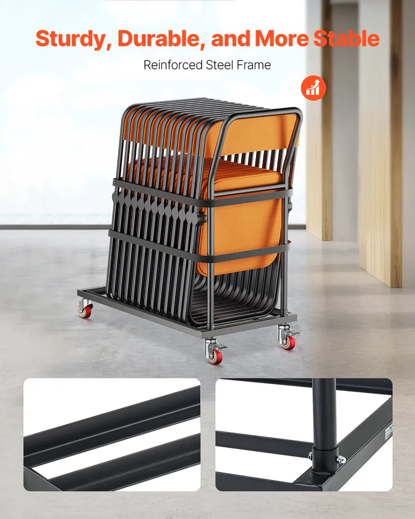 Chariot de Chaises VEVOR : Solution de Rangement pour 25 Chaises Noir