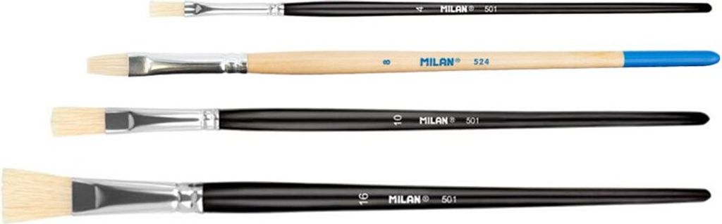 Zestaw pędzli Milan seria 501 nr 4, 10, 16 i seria 524 nr 8