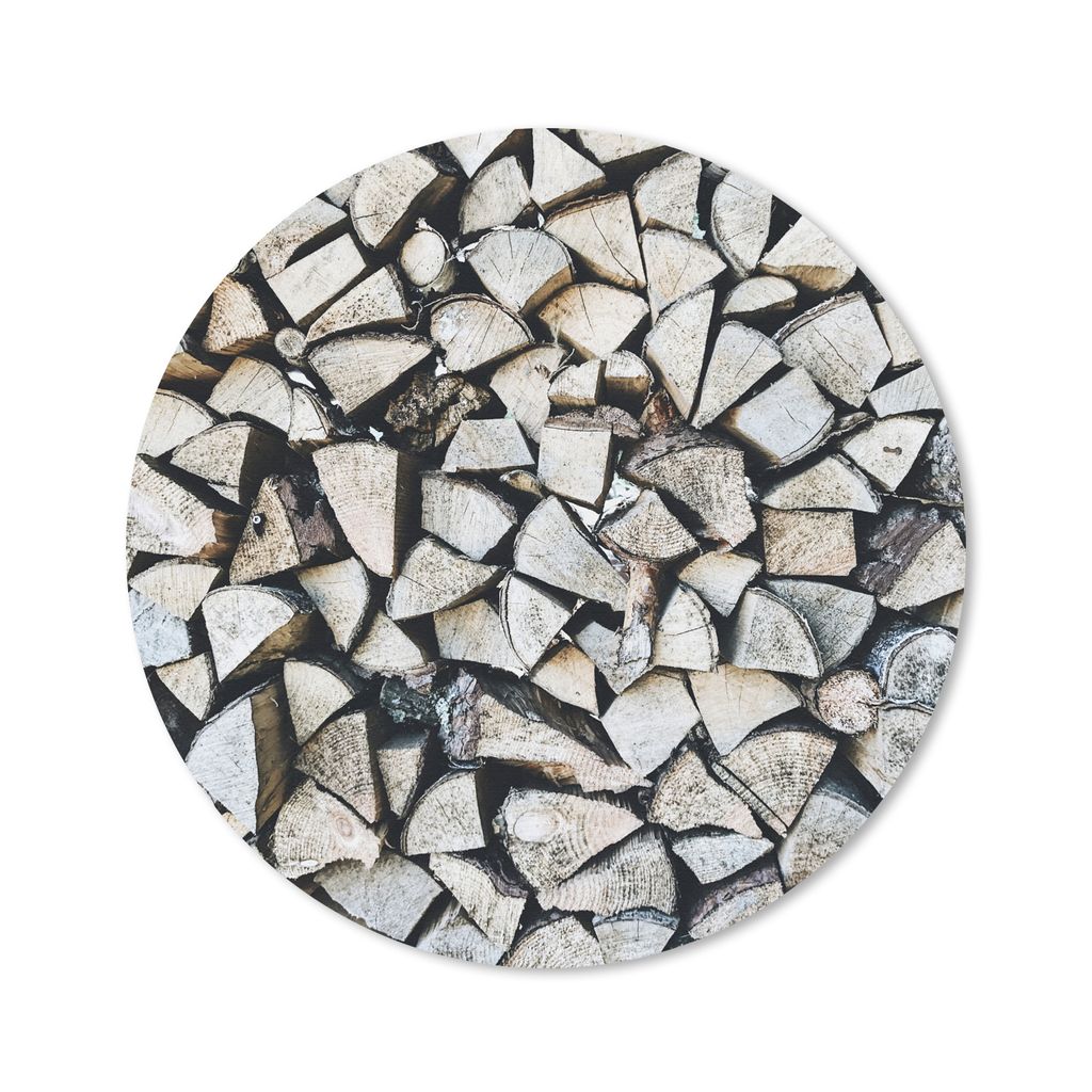 MuchoWow Mauspad Mousepad Holz - Kamin - Winter 20x20 cm - Mousepads - Maus Mat - Pad - Mausunterlage - Schreibtischmatte