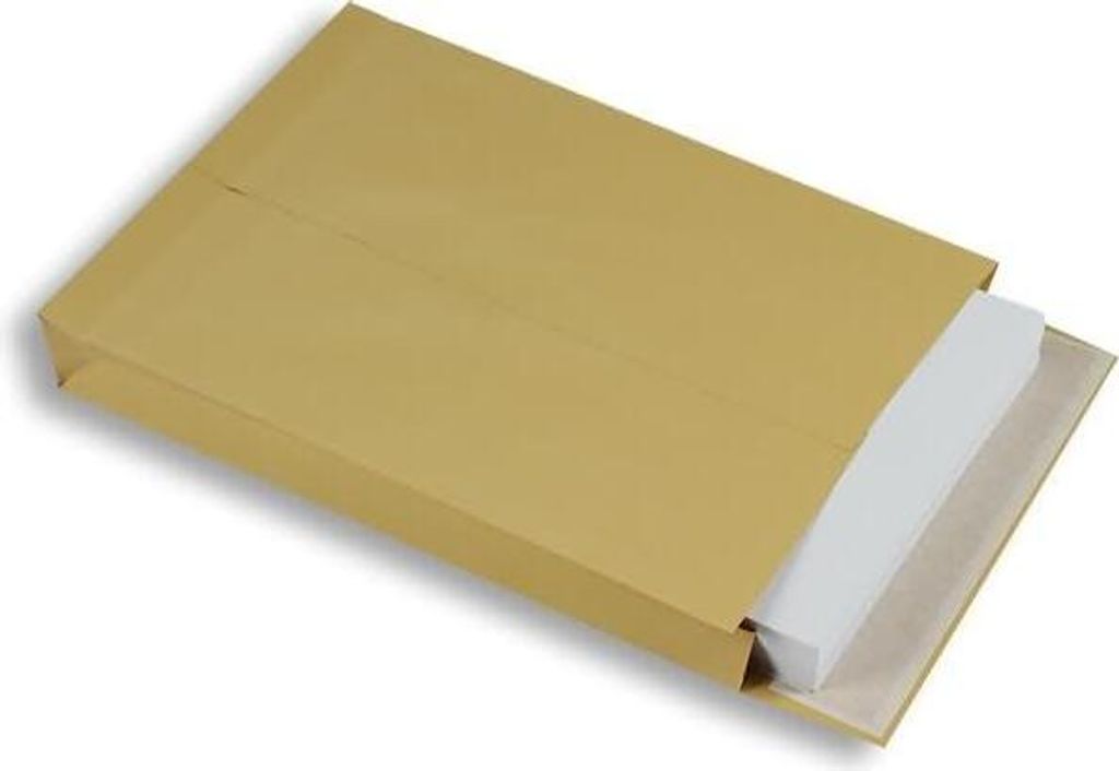 Faltentaschen 250x353x50mm B4 150g/qm haftklebend VE=250 St. braun