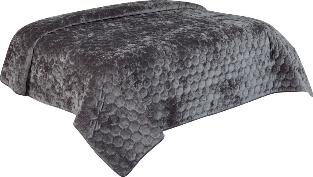 Unique Living Tagesdecke Amiens - dunkelgrau - 170 x 220 cm - Baumwolle/Polyester - Luxusmotiv