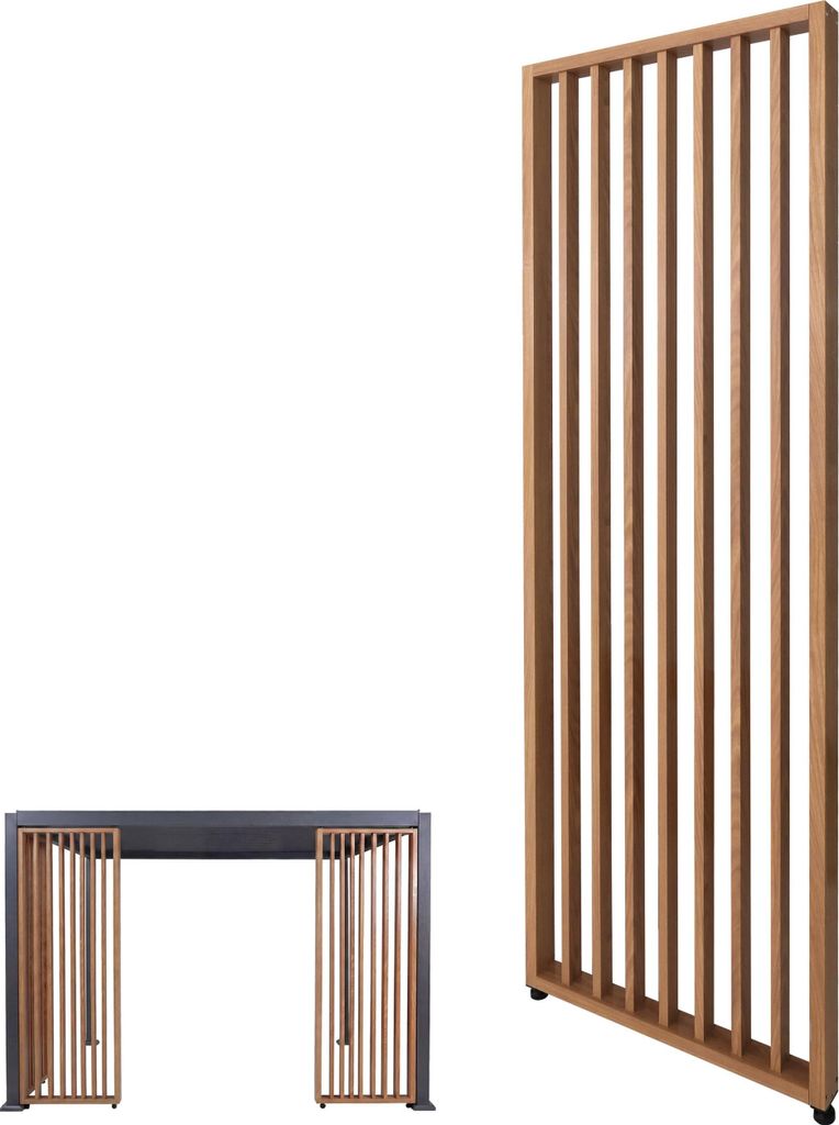 Seitenwand für Pergola MCW-P65, Seitenelement Seitenteil Modul Paneel, Aluminium 220x68cm Holzoptik