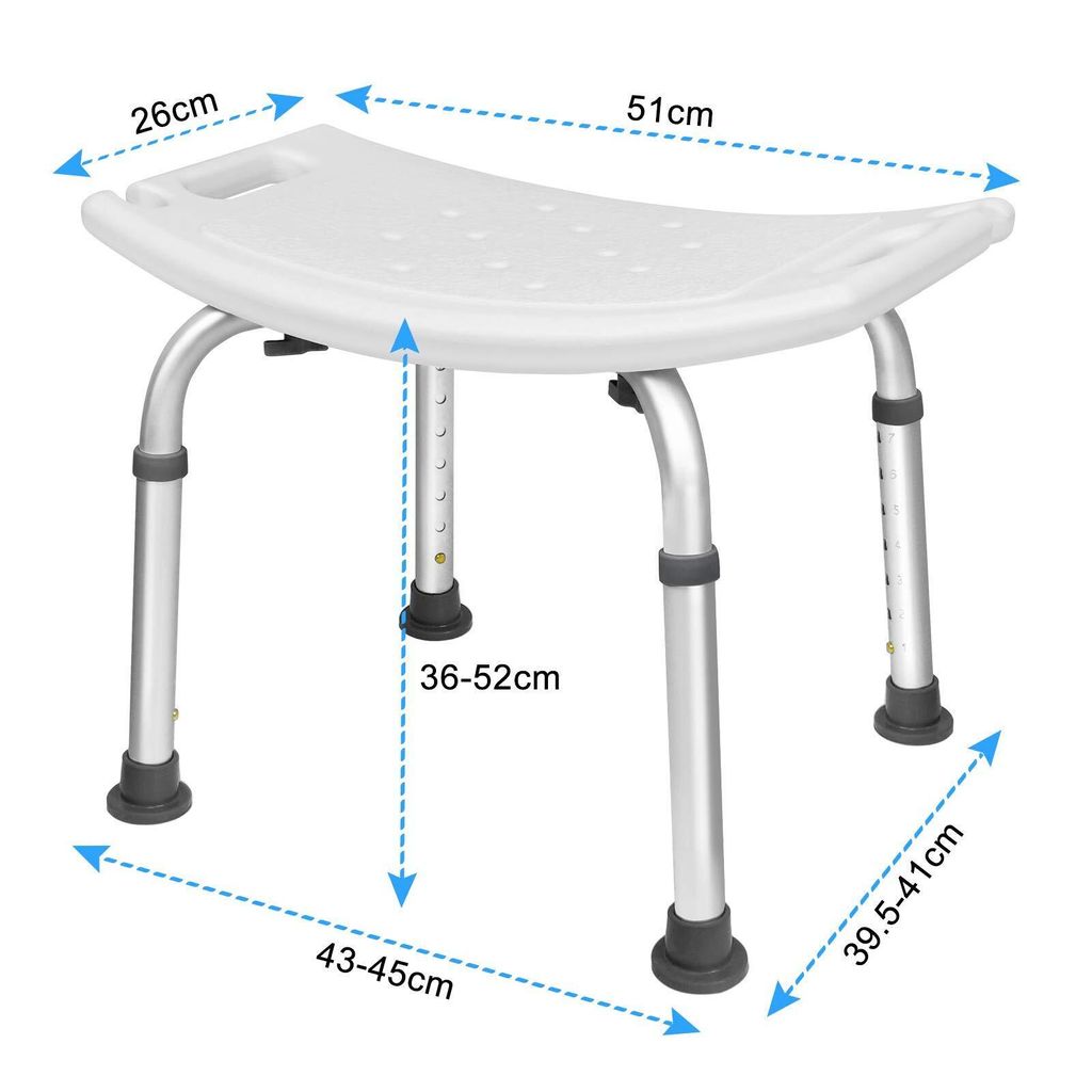 TWOLIIN Duschhocker Badhocker Höhenverstellbar 38 - 53cm Produktbild 