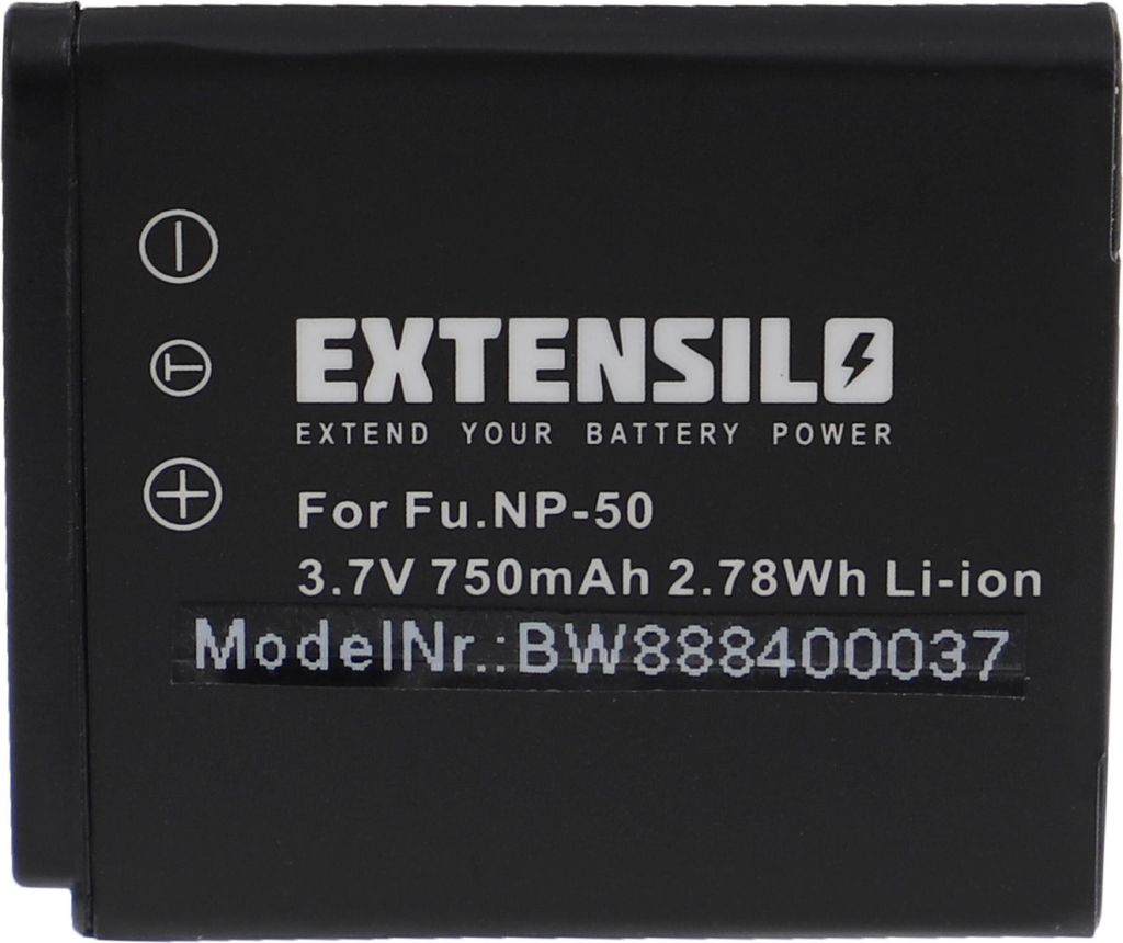 EXTENSILO Akku Ersatz für Fuji / Fujifilm NP-50 für Kamera (750 mAh, 3,7 V, Li-Ion)