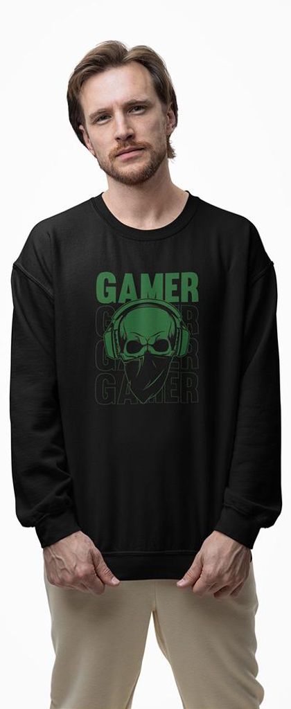 D&B Design Uni Pullover SWST00202 Gamer Schwarz-Größe M