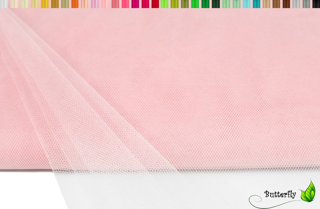 TÜLL Stoff 10m x 150cm, Farbauswahl:rose 123 / zartrosa / hellrosa
