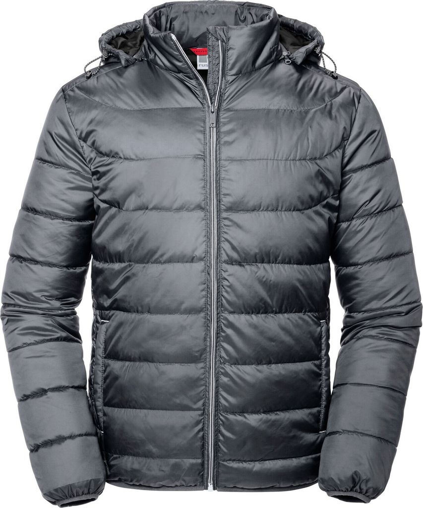 Russell - "Nano" Steppjacke mit Kapuze für Herren BC5364 (XXL) (Eisengrau)