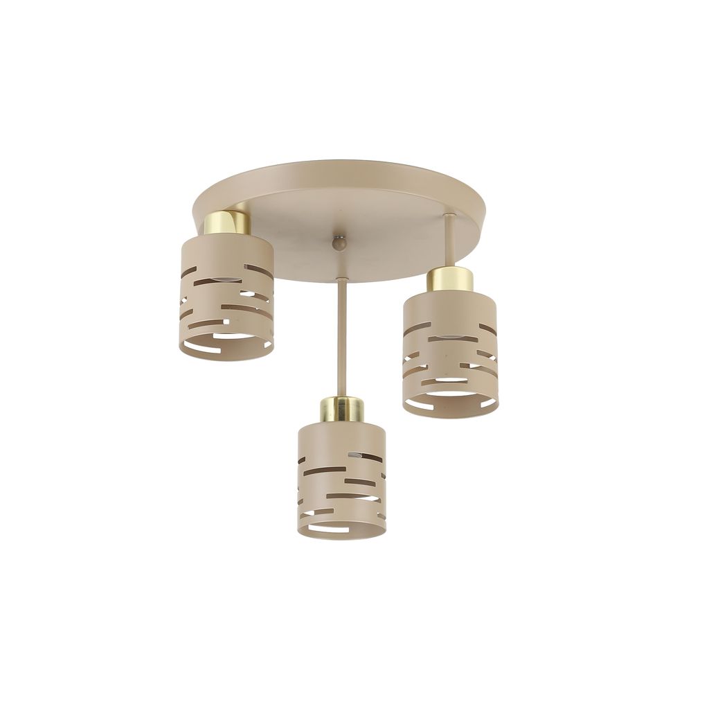 MasterLED Deckenleuchte Elen 3-flammig E27 beige-gold Produktbild 