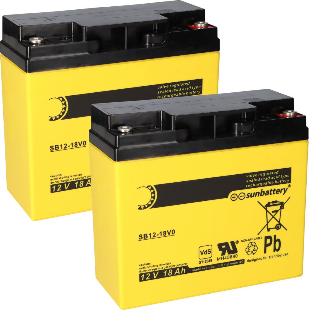 Ersatzakku für Brandmeldezentrale Minimax FMZ 5000 mod S 2 x AGM Batterie 12V 18Ah mit VdS