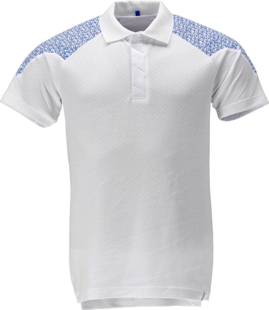 Mascot Polo-Shirt, Kurzarm Polo-shirt Gr. L, weiss/azurblau Produktbild 