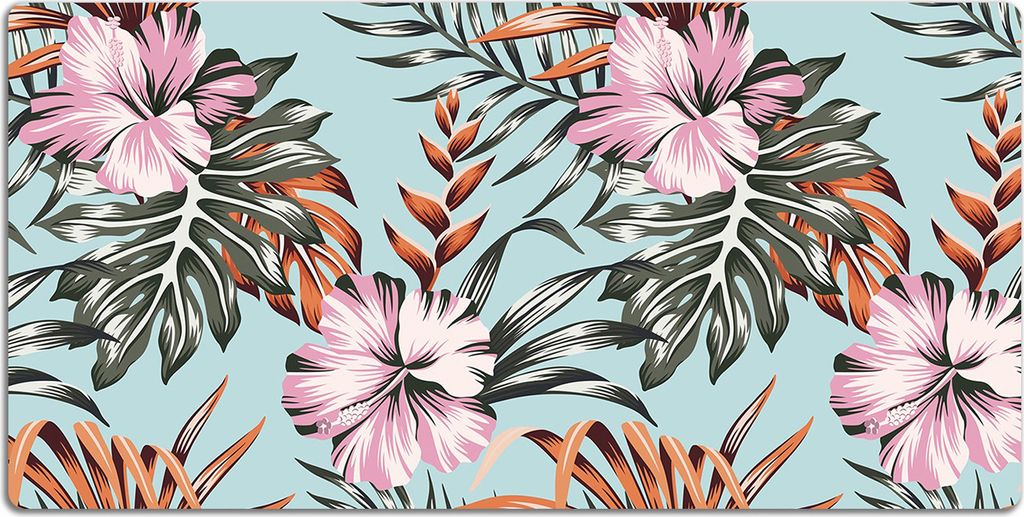 Schreibtischmatte Tischunterlage 120x60 cm Mauspad - Hibiscus-Blumen