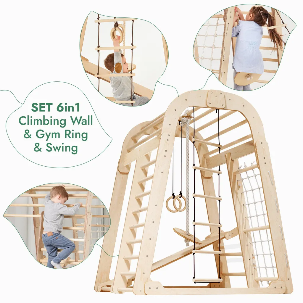 Module d'escalade intérieur bois : la solution active pour enfants 3-8 ans - 3