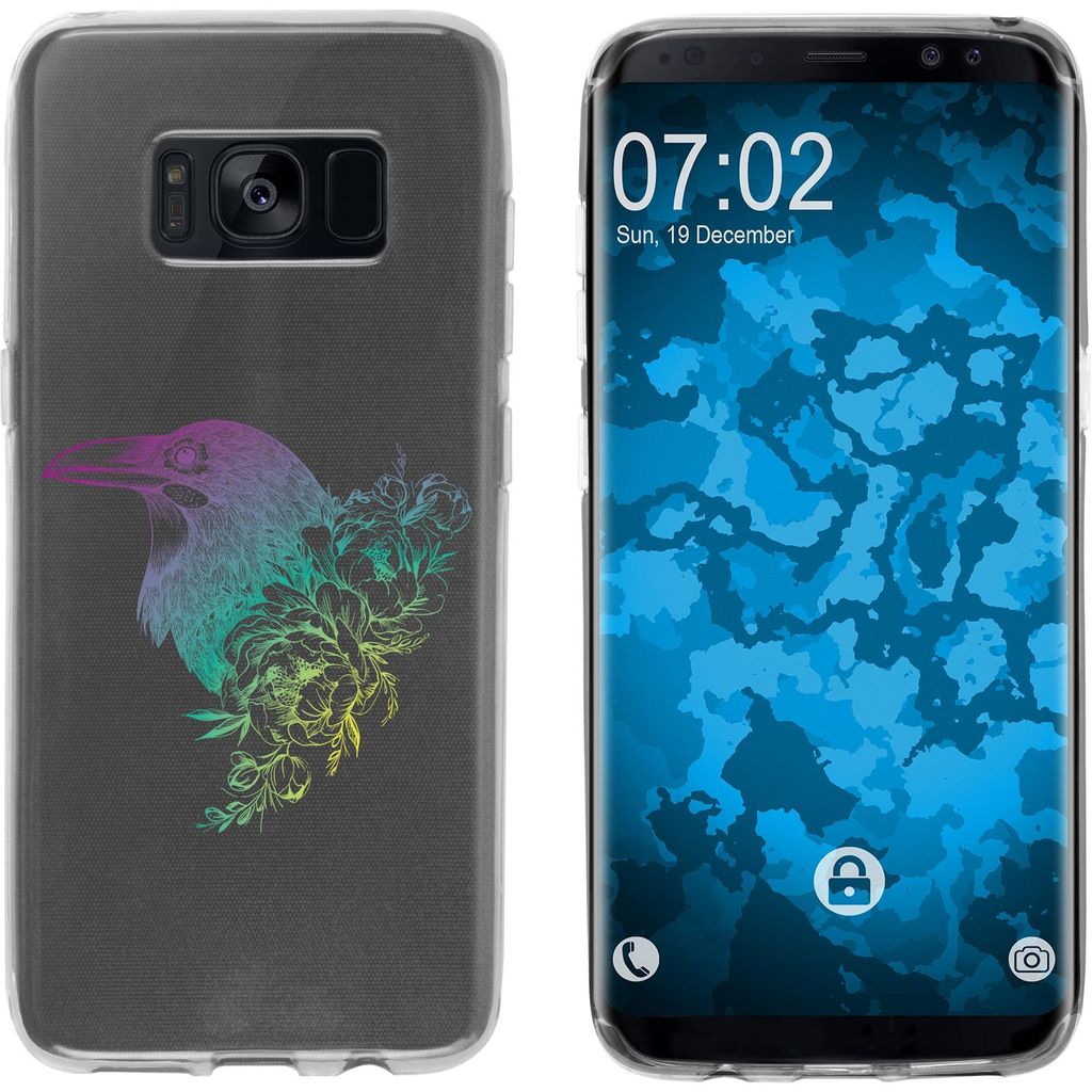 PhoneNatic Case kompatibel mit Samsung Galaxy S8 Silikon-Hülle Floral Rabe M4-4