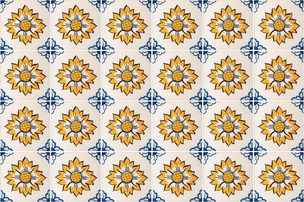 Fliesenaufkleber 15x15 cm – 24 Stück – Selbstklebend – Wasserfest – Pflegeleicht – Hitzebeständig – Für Küche & Bad – Retro-Sonne...