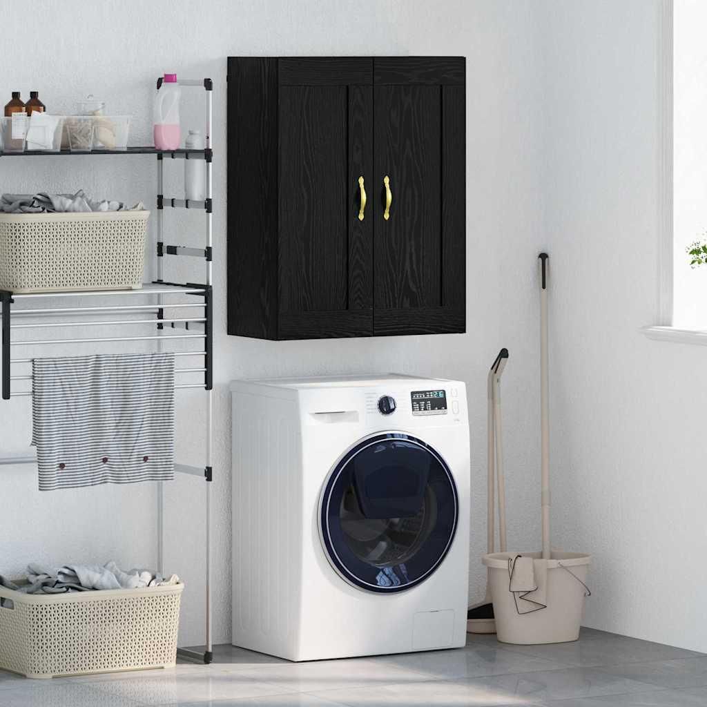 vidaXL Wandschrank Schwarz Eichen-Optik 69,5 x 34 x 90 cm